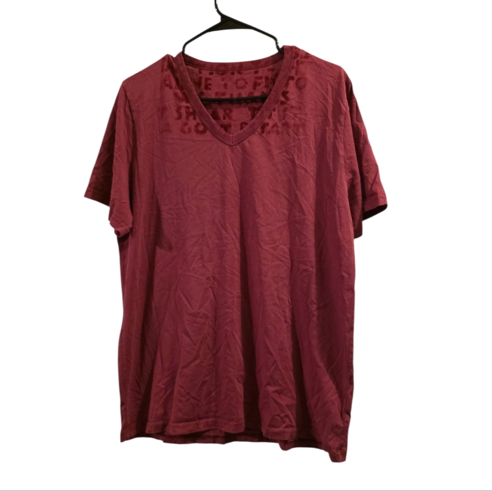 Maison Margiela Aids Awareness T Shirt V Neck Burgundy Size L - Picture 2 of 10